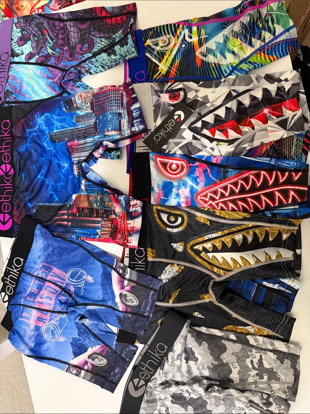 ethika Kids medium boys Multi-Color Graphic staple cut- 4 bmrs and 4 more